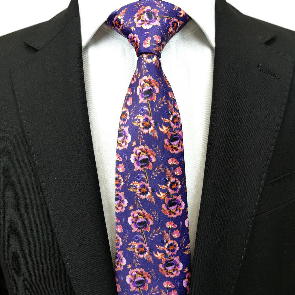 Lilac Pink Floral Tie