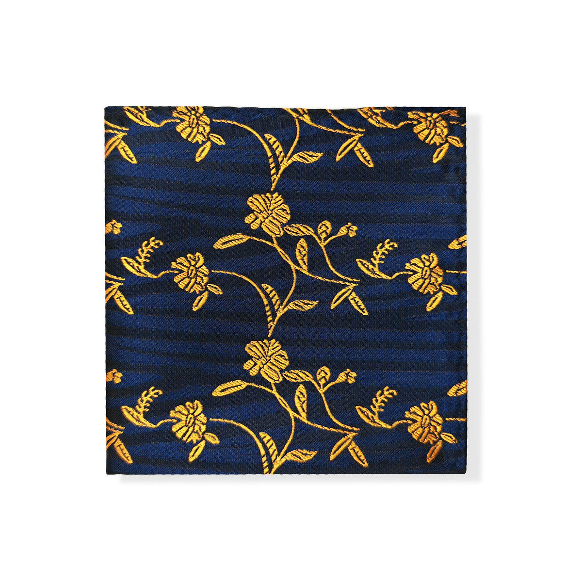 Navy Gold Floral Tie & Pocket Square Set