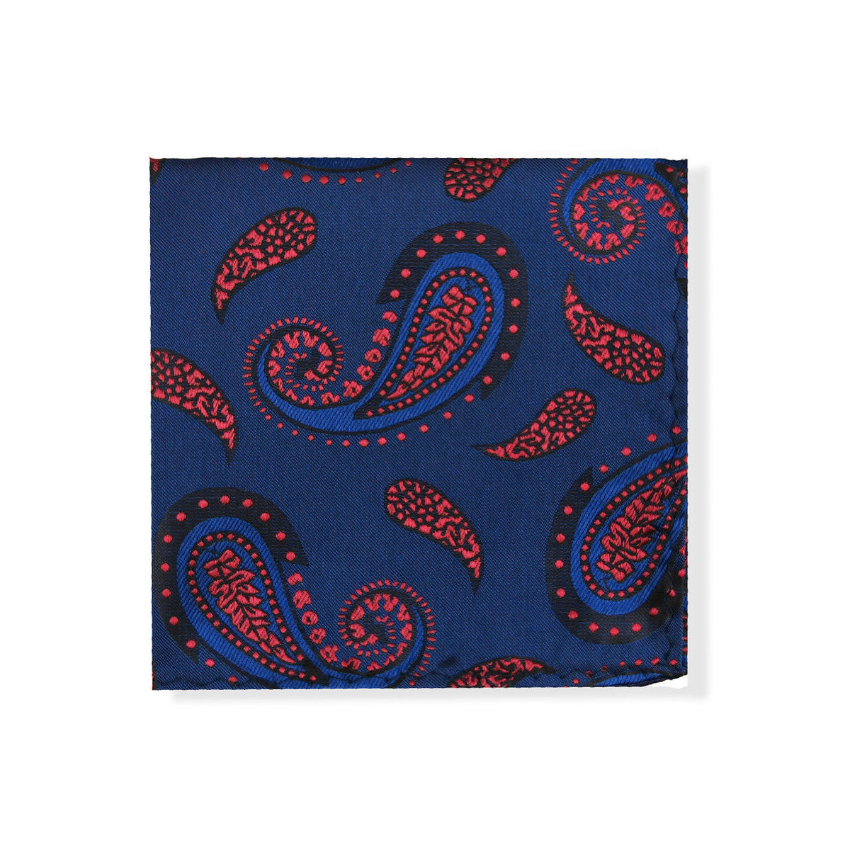 Blue Burgundy Paisley Tie & Pocket Square Set