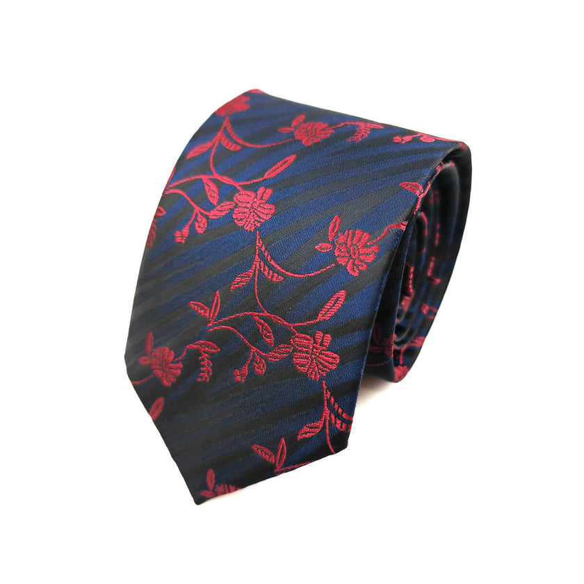 Marine Bourgogne Bloemenstropdas & Pochet Set