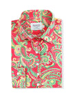 Pink Green Paisley Print Shirt