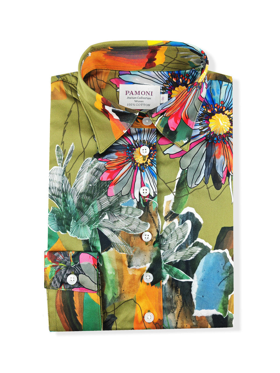 Women's Vibrant Floral Print Fitted Shirt