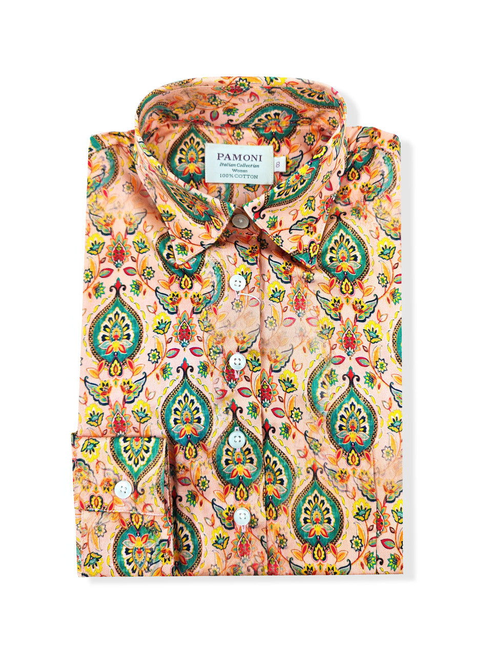 Elegant Paisley Blossom Women's Fitted Shirt