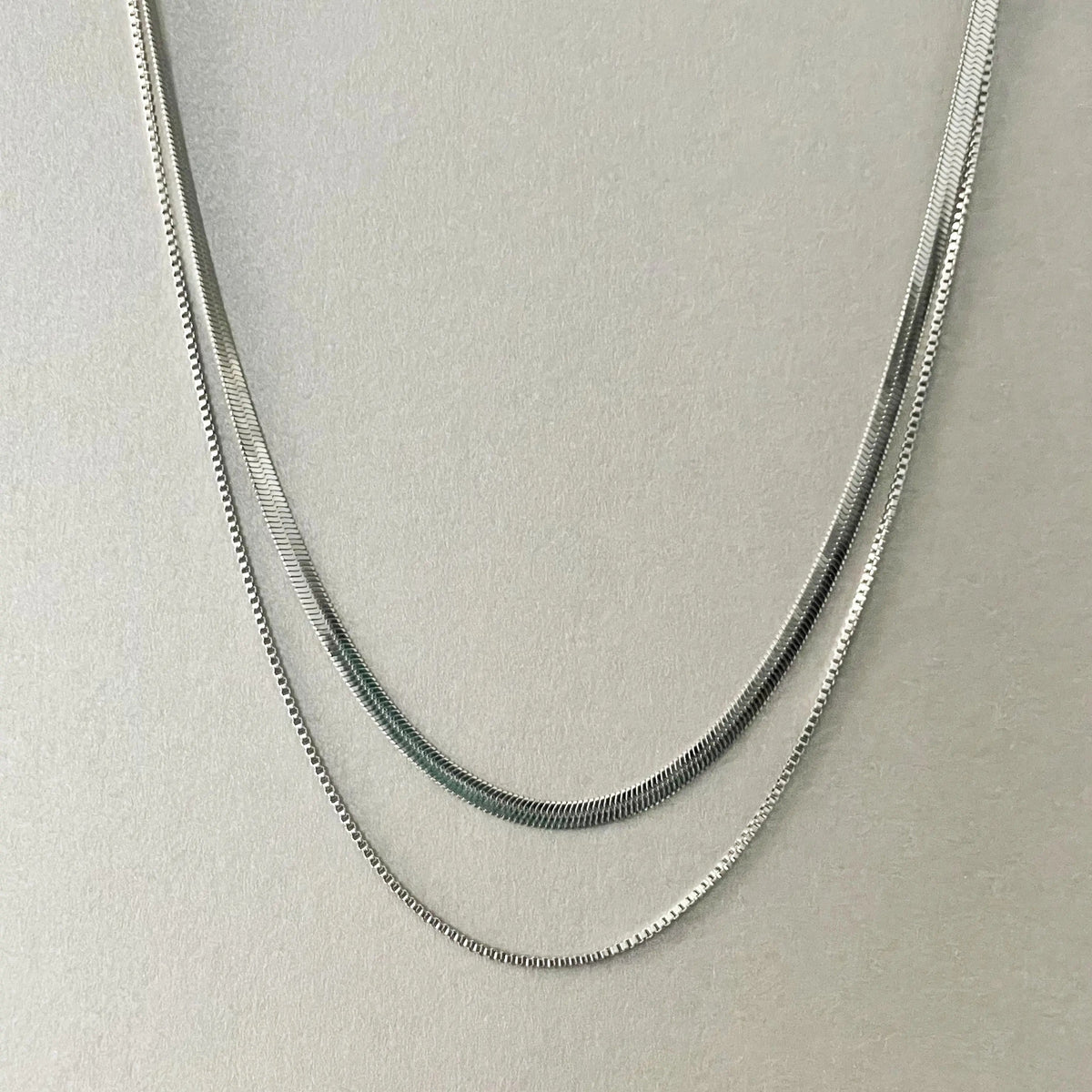 Catena a doppio strato placcata argento Milan Luxe