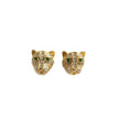 Zuri Luxe 18k Gold Plated Small Jewelled Panther Stud Earrings