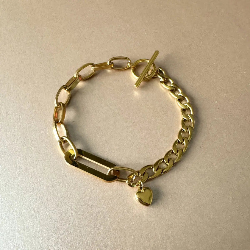 Bracciale con ciondolo a barretta Danni Luxe in oro 18k