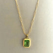 Collar Colgante Elena Luxe con Gema Verde
