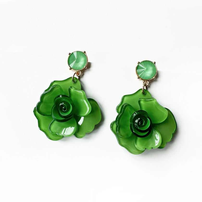 Orecchini Juniper Statement Green Rose