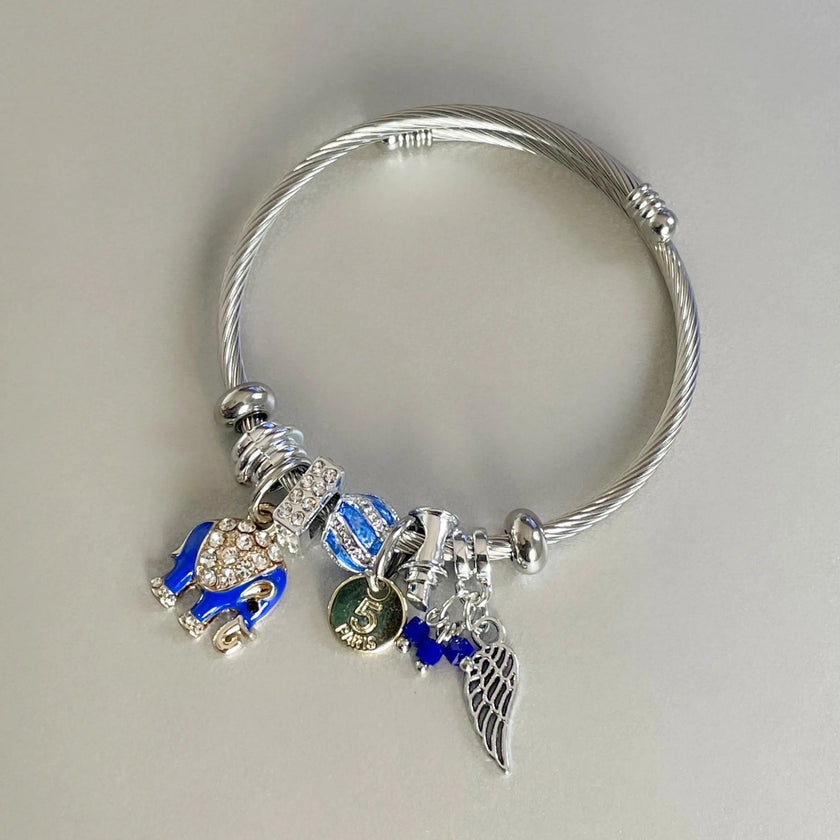 Braccialetto con ciondolo a forma di elefante Nixi Silver