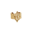 Anillo ancho de cristal irregular con baño de oro de 18 quilates Luna Luxe