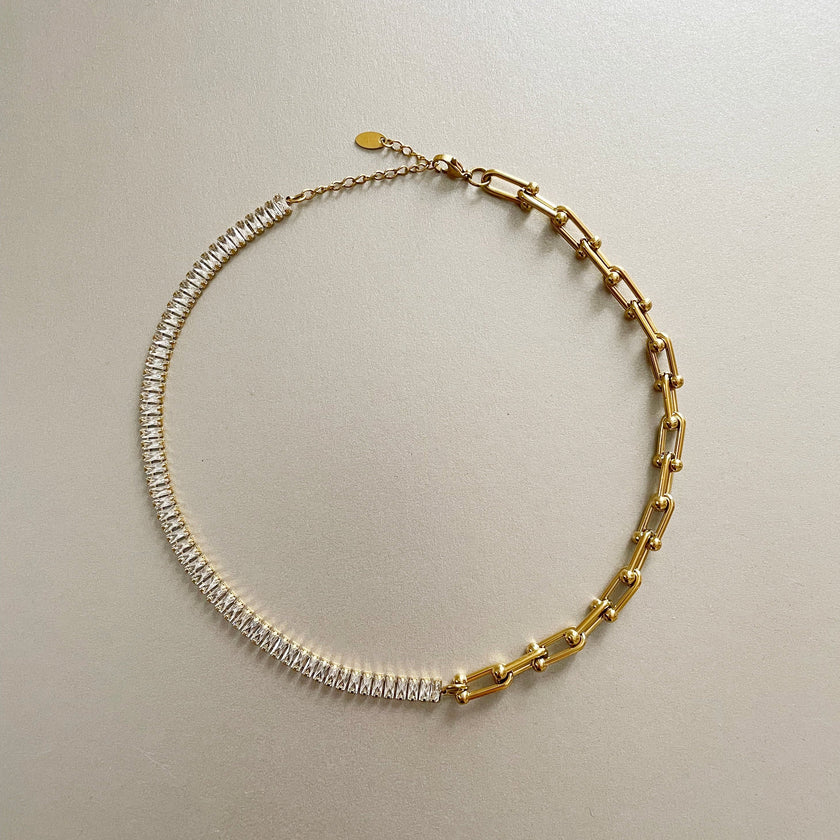 Aurielle Luxe 18k gullbelagt diamantkjede