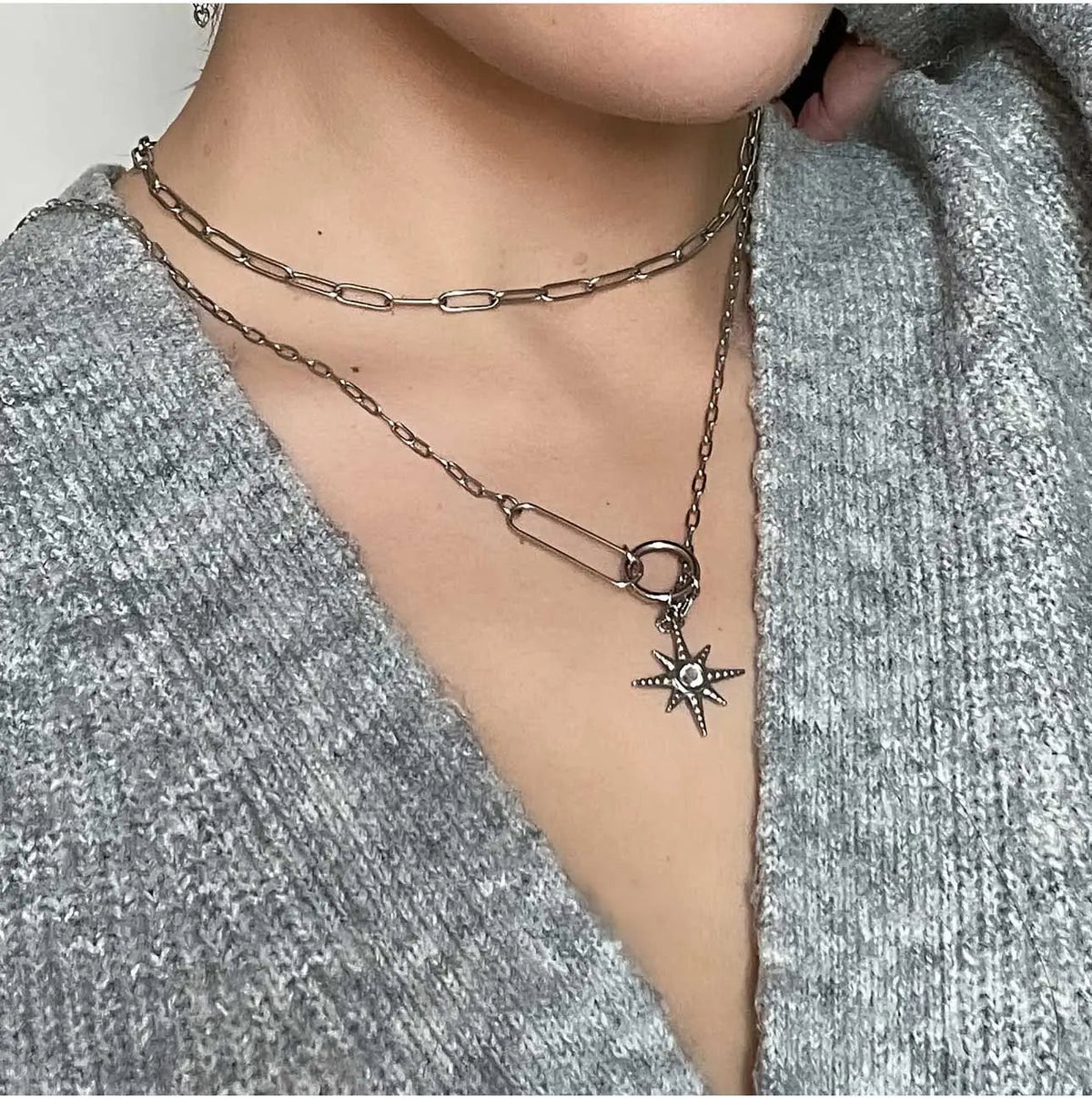 Collana con pendente a doppio strato Sahara Luxe Starburst