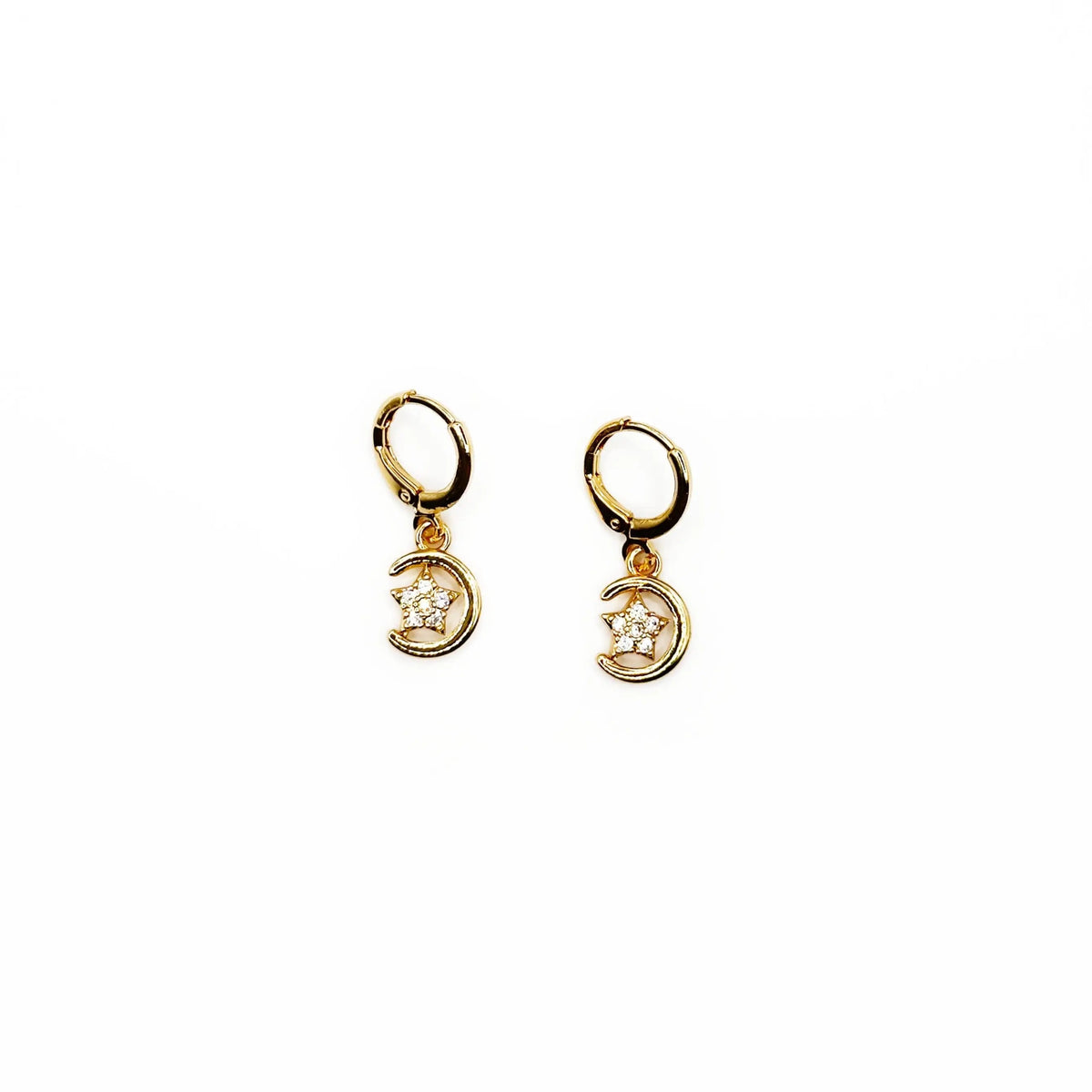 Orecchini a cerchio mini Starlie Celestial Moon and Star