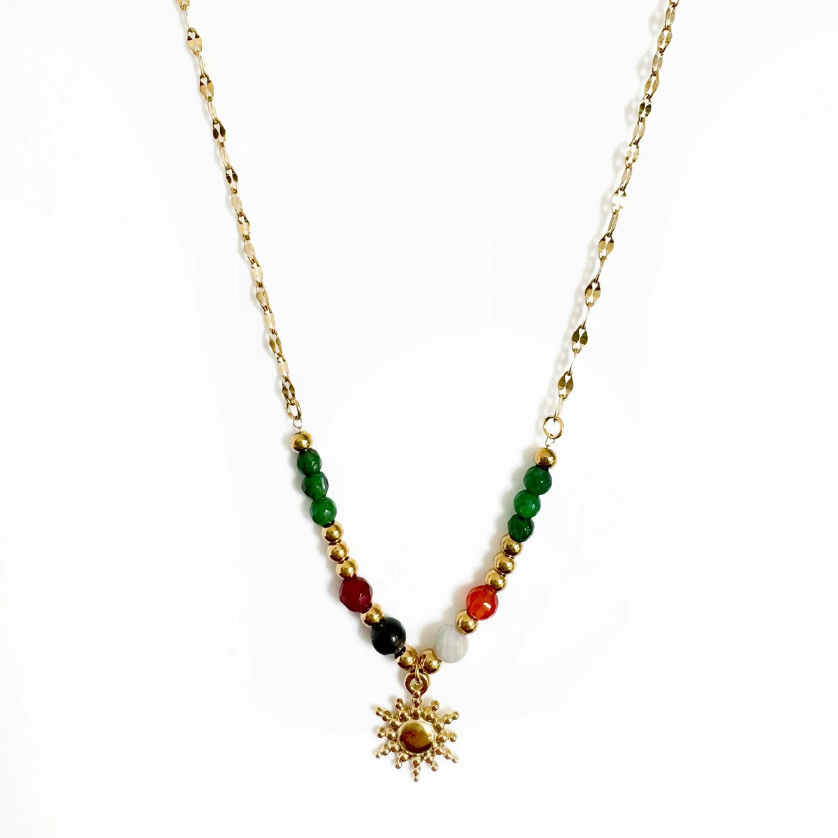 Collar boho Pippa Luxe chapado en oro de 18 quilates con cuentas