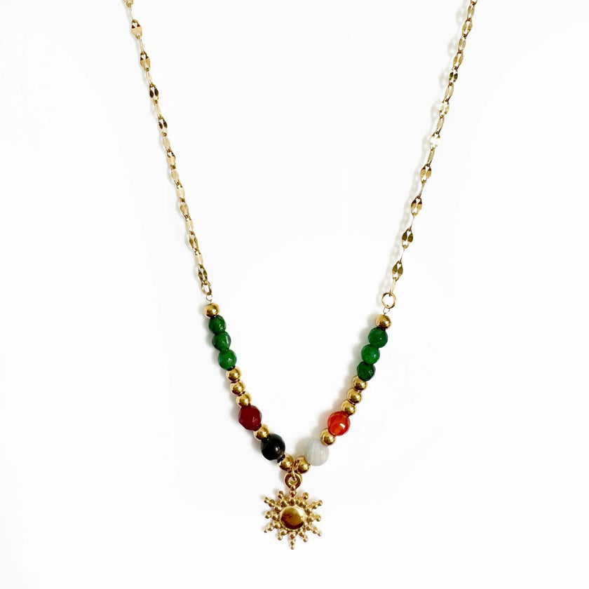 Collar boho Pippa Luxe chapado en oro de 18 quilates con cuentas