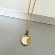 Collana con ciondolo reversibile Celestial Neva Luxe placcata in oro 18k