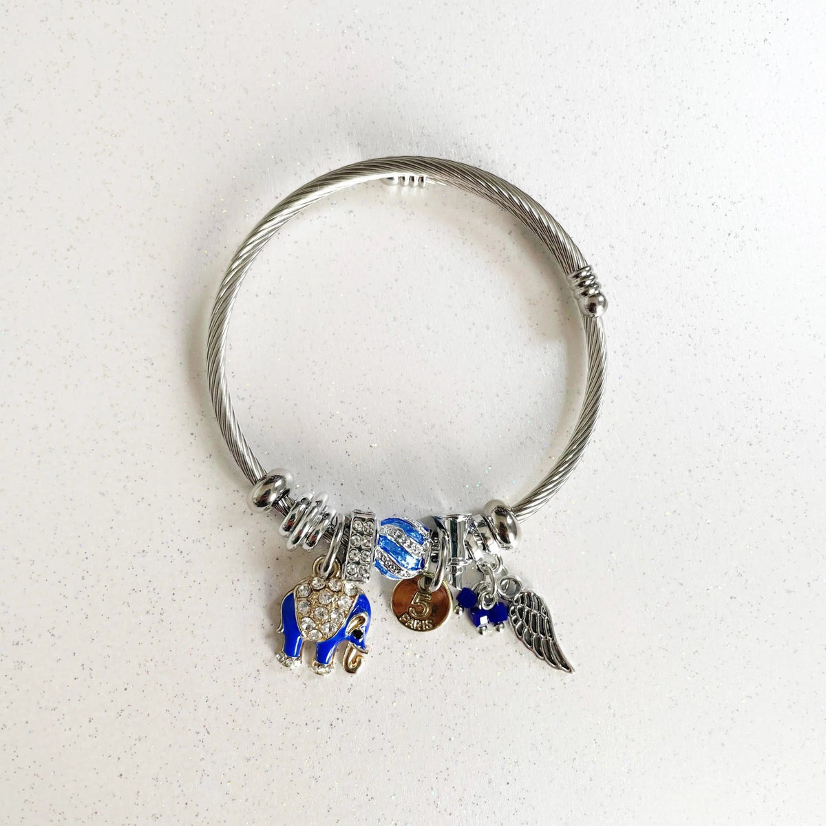 Braccialetto con ciondolo a forma di elefante Nixi Silver
