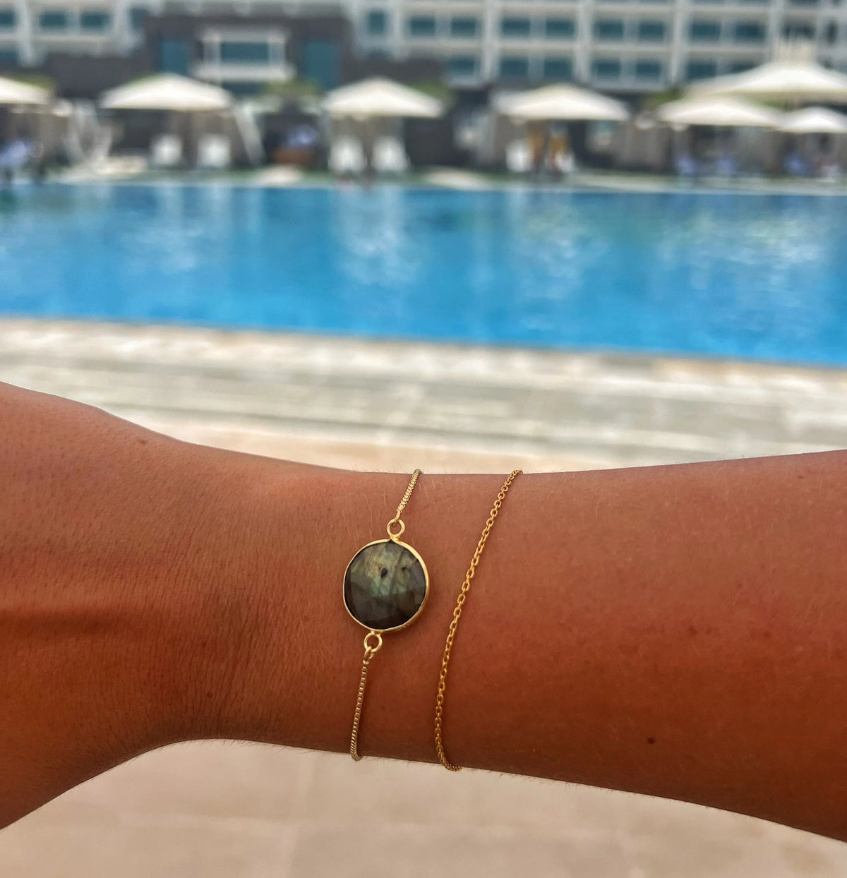 Pulsera de cristal de labradorita Hera