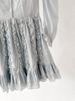 Amy Jane London Blue Annie Ruffle Pleat Detail Puff Sleeve Mini Dress