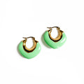 Lola Luxe 18k Mint Enamel Hoops