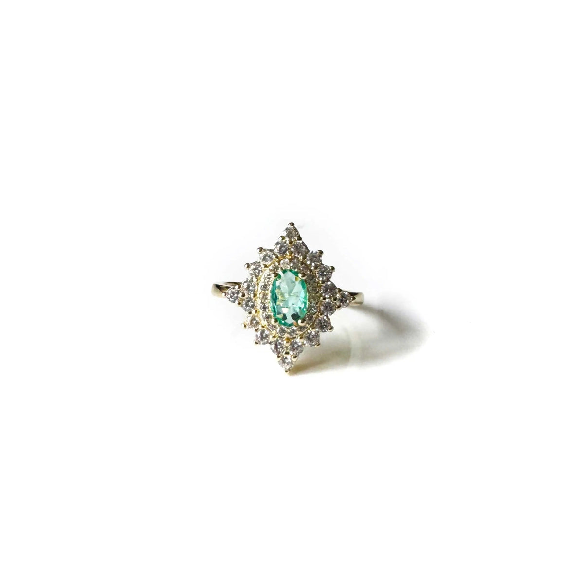 Anello regolabile in stile vintage con pietra azzurra Florence