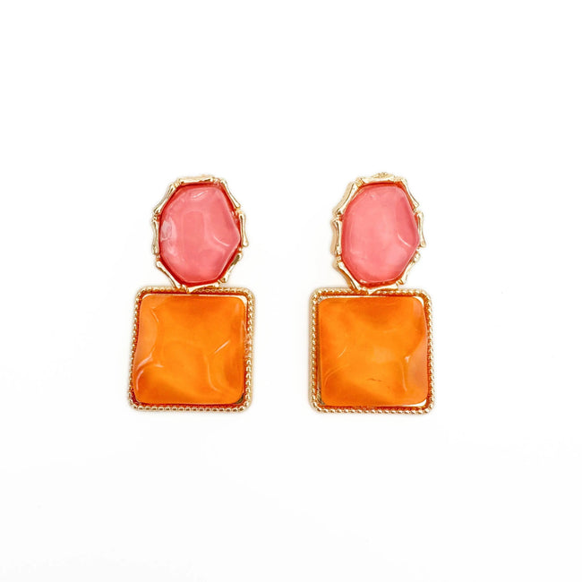 Sienna Statement-Ohrringe in kräftigem Pink und Orange