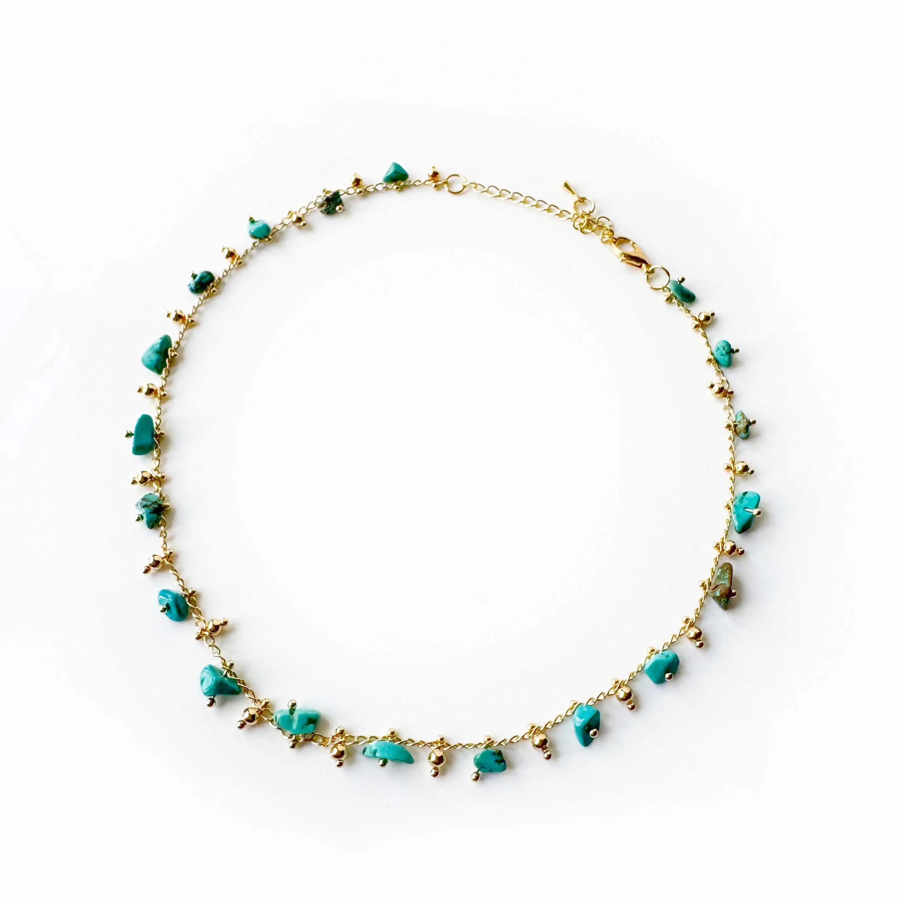Sirana Green and Turquoise Beaded Choker Necklace