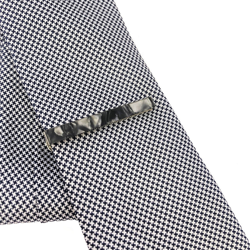 Grey Marble Effect Tie Clip