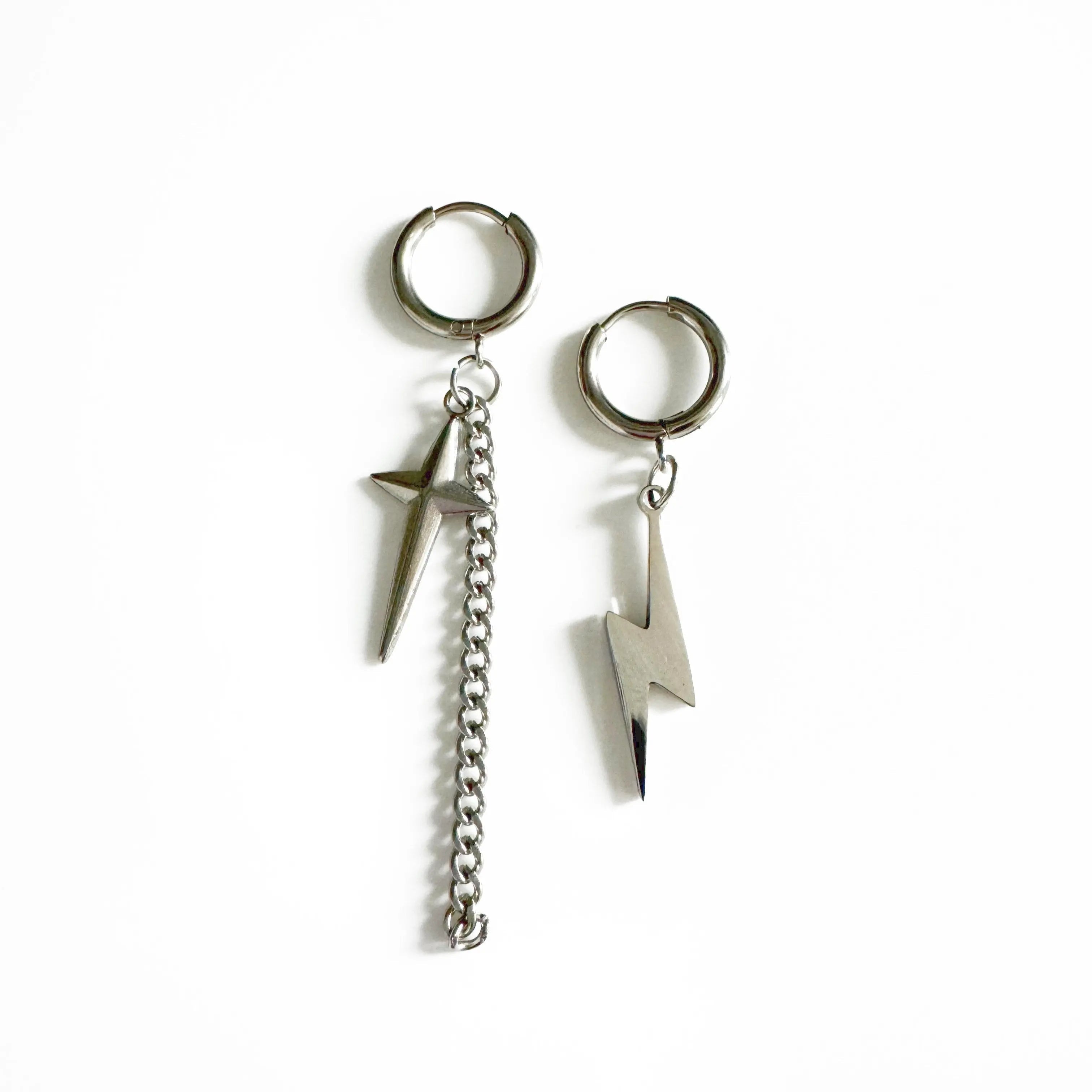 Atlas Lightning Bolt Mismatch Dangle Earrings