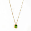 Collar Colgante Elena Luxe con Gema Verde