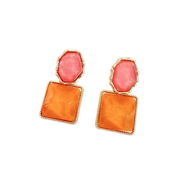 Sienna Statement-Ohrringe in kräftigem Pink und Orange