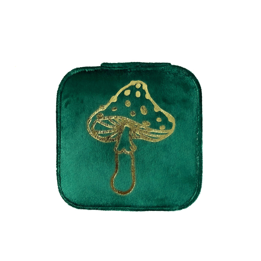 Joyero de viaje con diseño de setas 