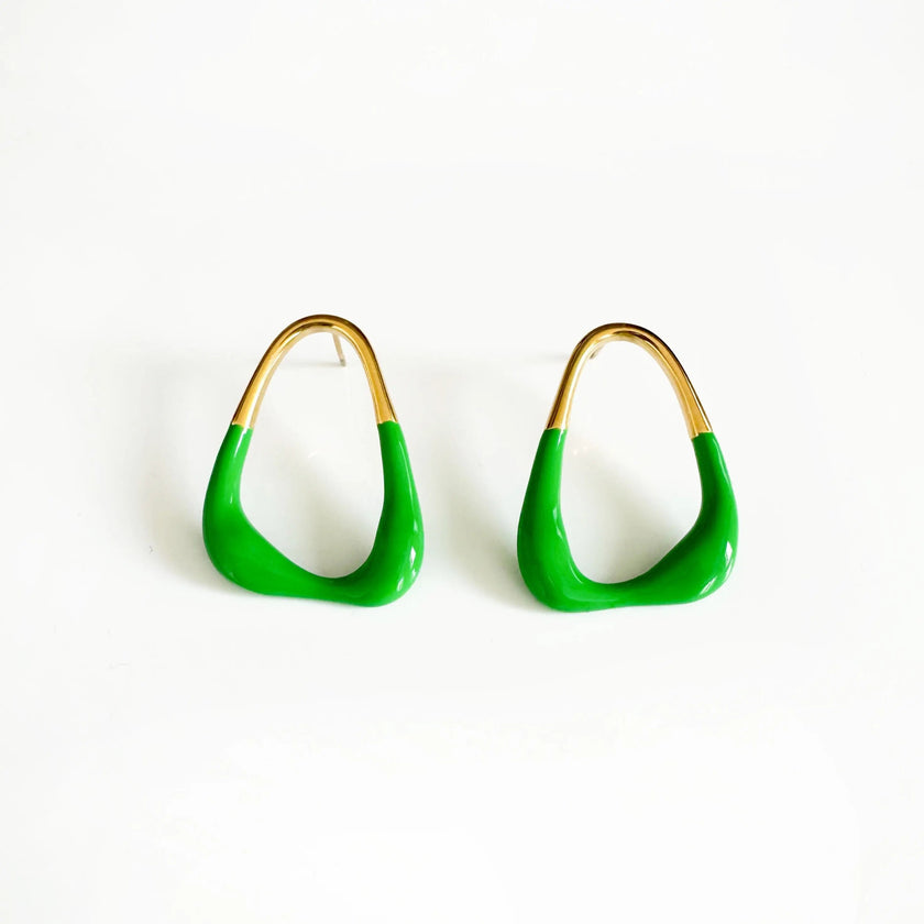 Orecchini verdi placcati oro 18k Clary Luxe