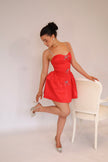 Antoinette Dress in Raspberry Red (Detachable Bows)
