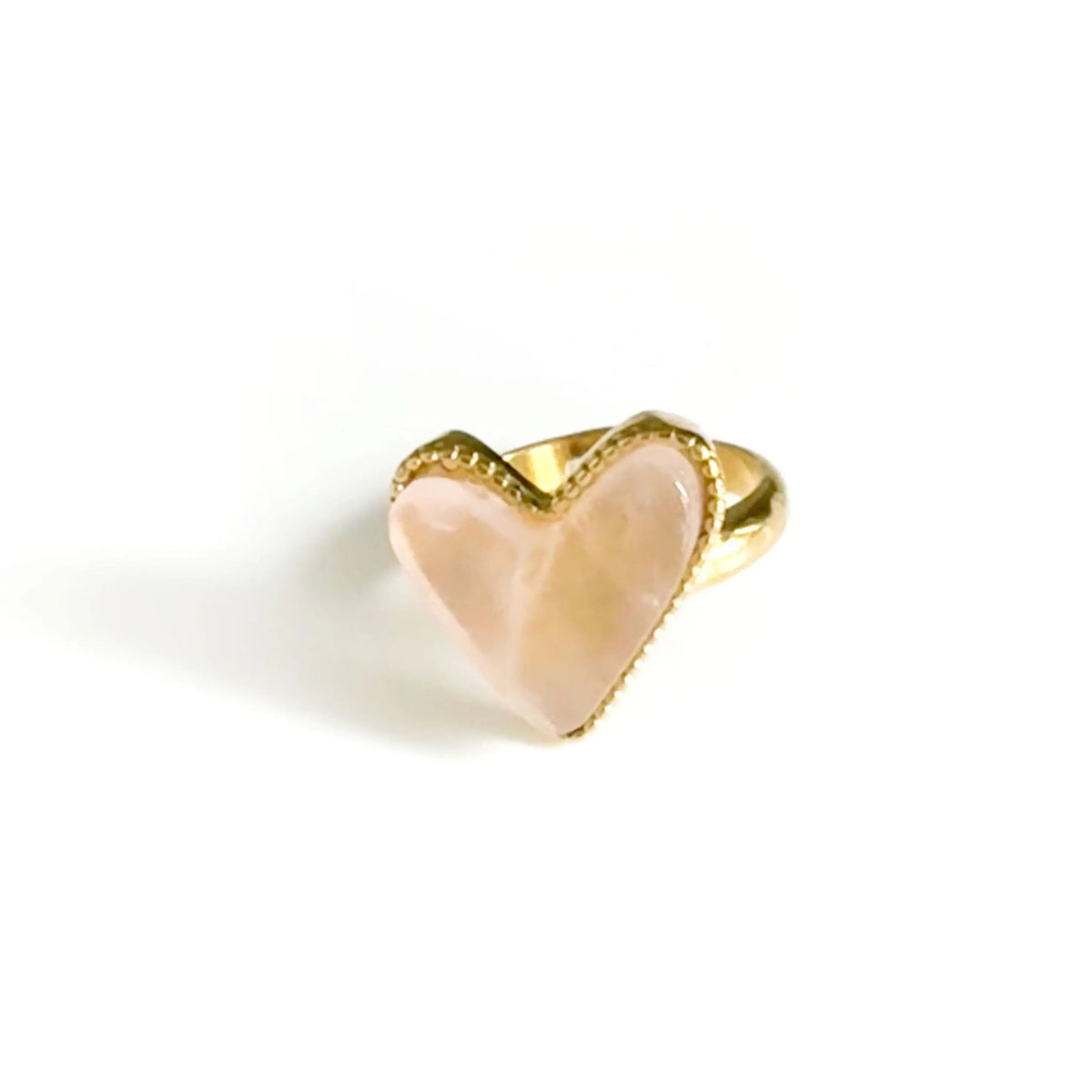 Anello a cuore Blush placcato oro 18k Hellie Luxe