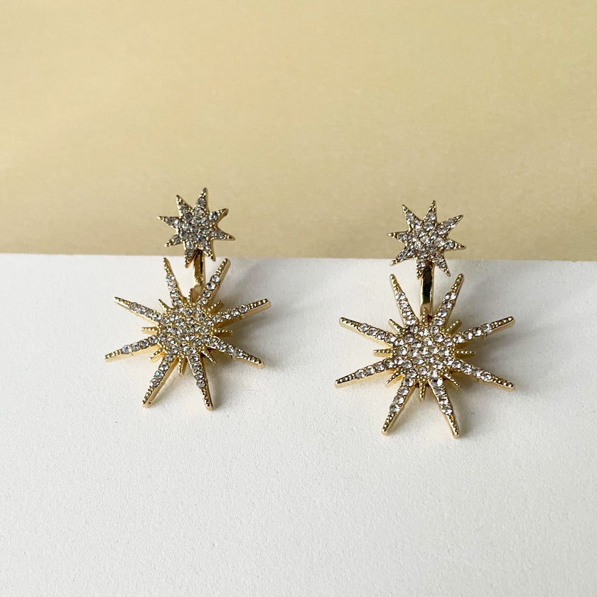 Pendientes Aura Crystal Gold Starburst
