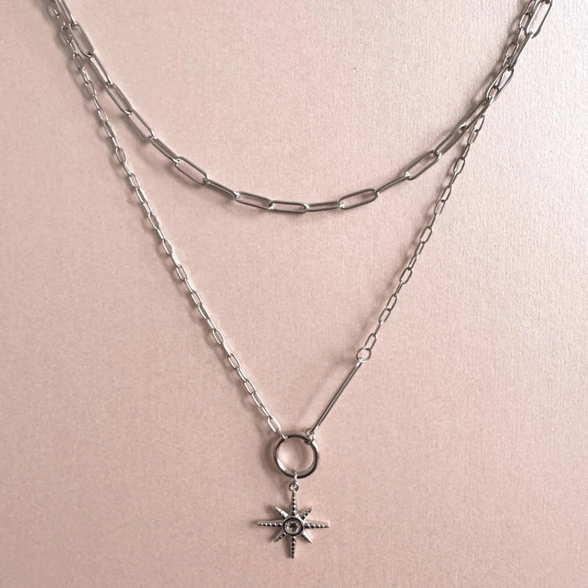 Collana con pendente a doppio strato Sahara Luxe Starburst