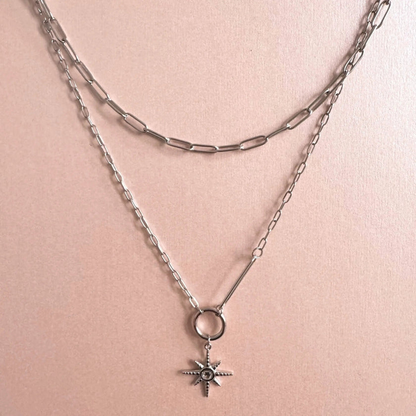 Collana con pendente a doppio strato Sahara Luxe Starburst