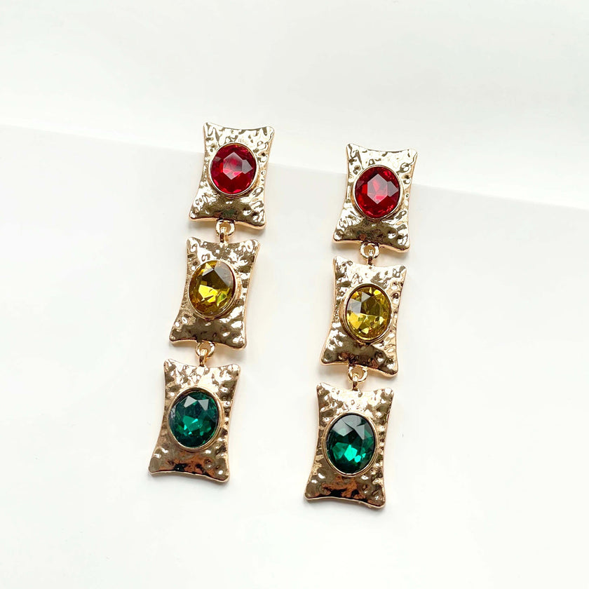 Pendientes Gabrielle multistrass con joyas