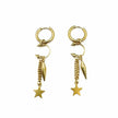 Orecchini a cerchio pendenti con ciondolo a stella Aelin Luxe placcati in oro 18k