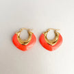 Orecchini a cerchio Lola Luxe placcati in oro 18k con corallo