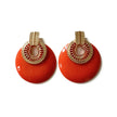 Lulu store statement-øreringe i terracotta-disk
