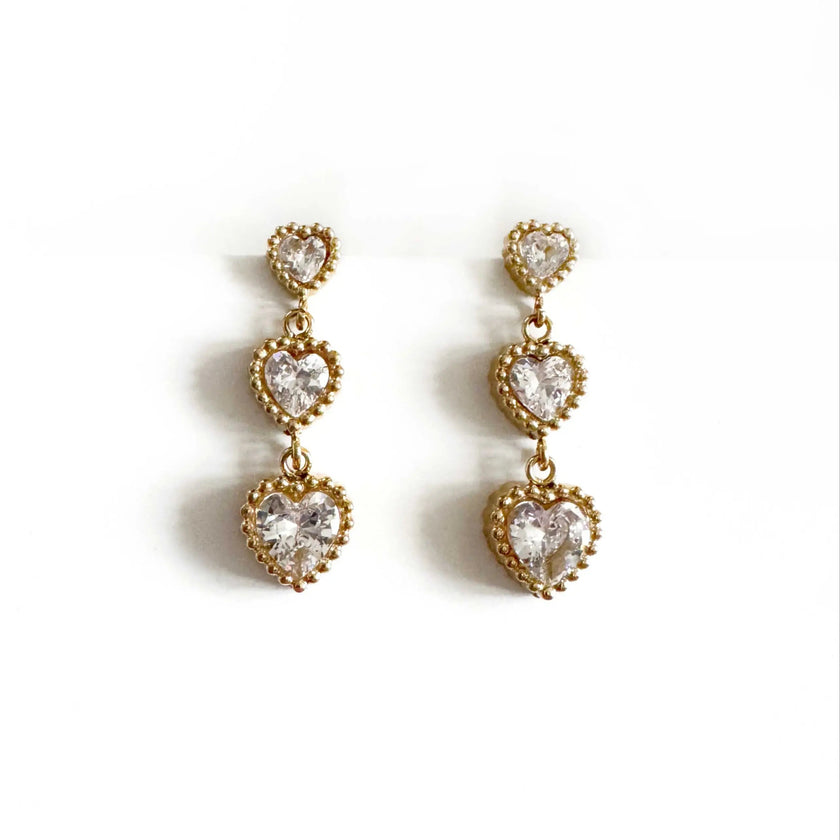 Ariana Luxe 18k Gold Plated Delicate Heart Earrings