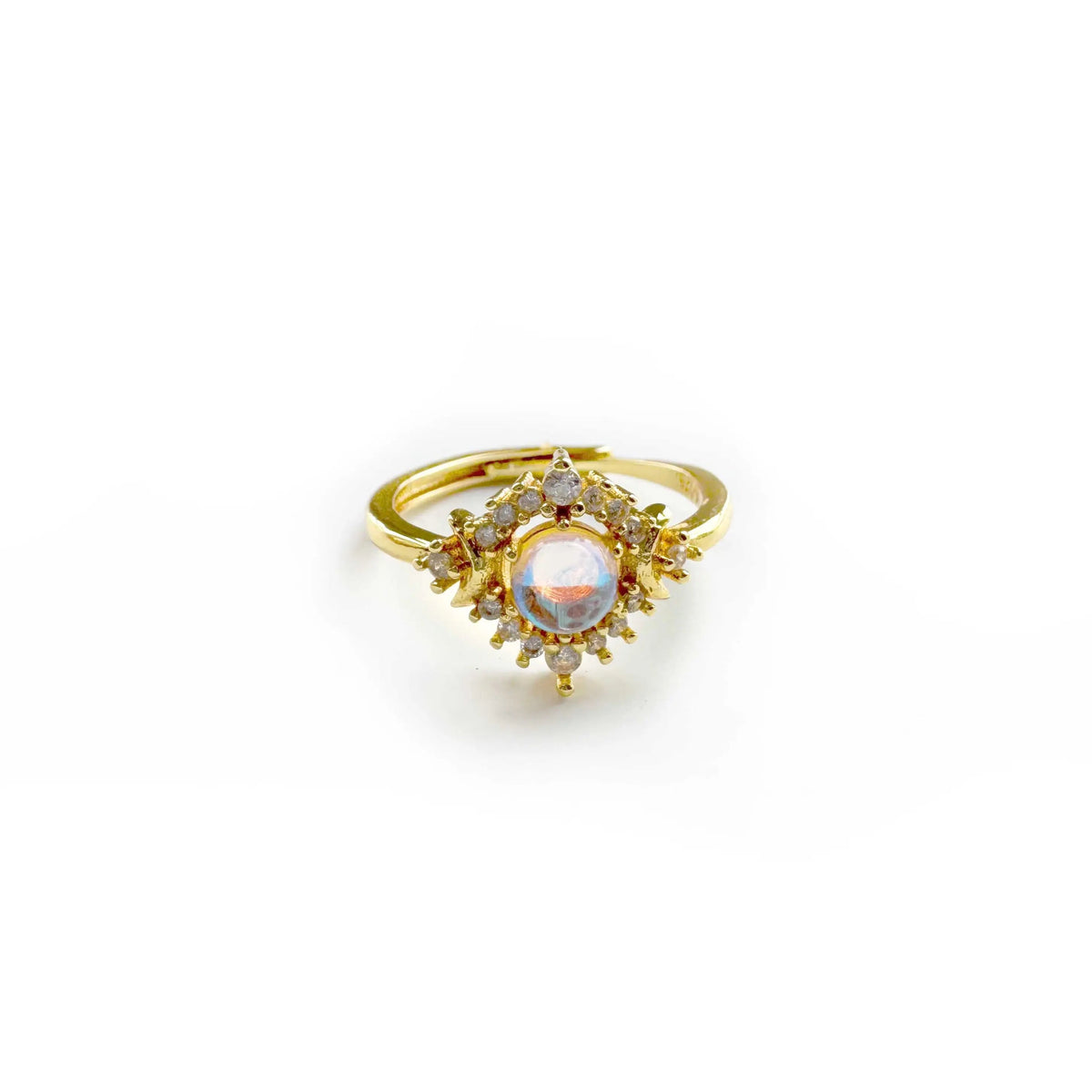 Anello regolabile Selene con mezzaluna dorata