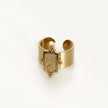 Anillo ancho de cristal irregular con baño de oro de 18 quilates Luna Luxe