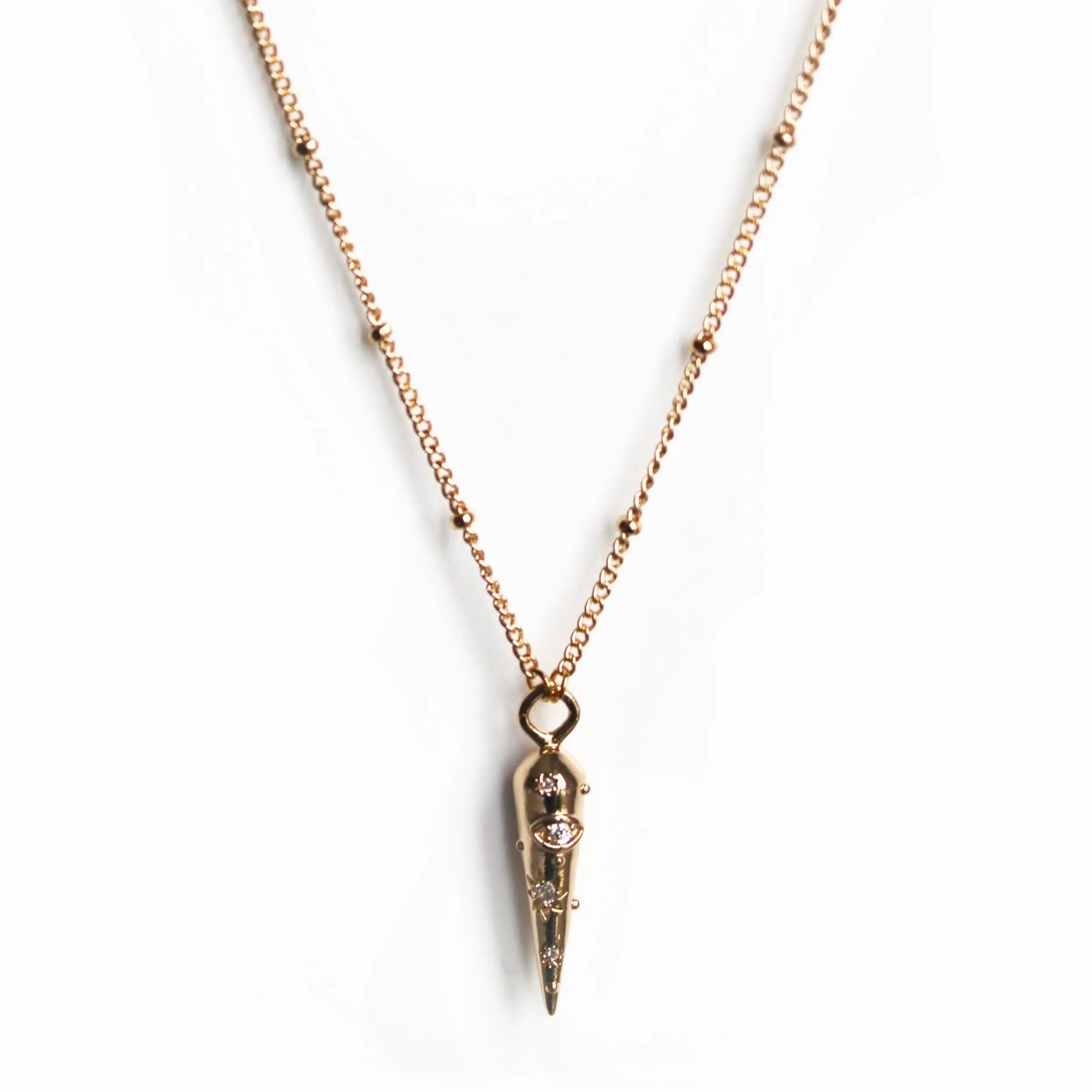 Samira 18k Gold Plated Jewelled Pendant Necklace