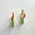 Ellie Aqua Gem Gold Huggie Hoops