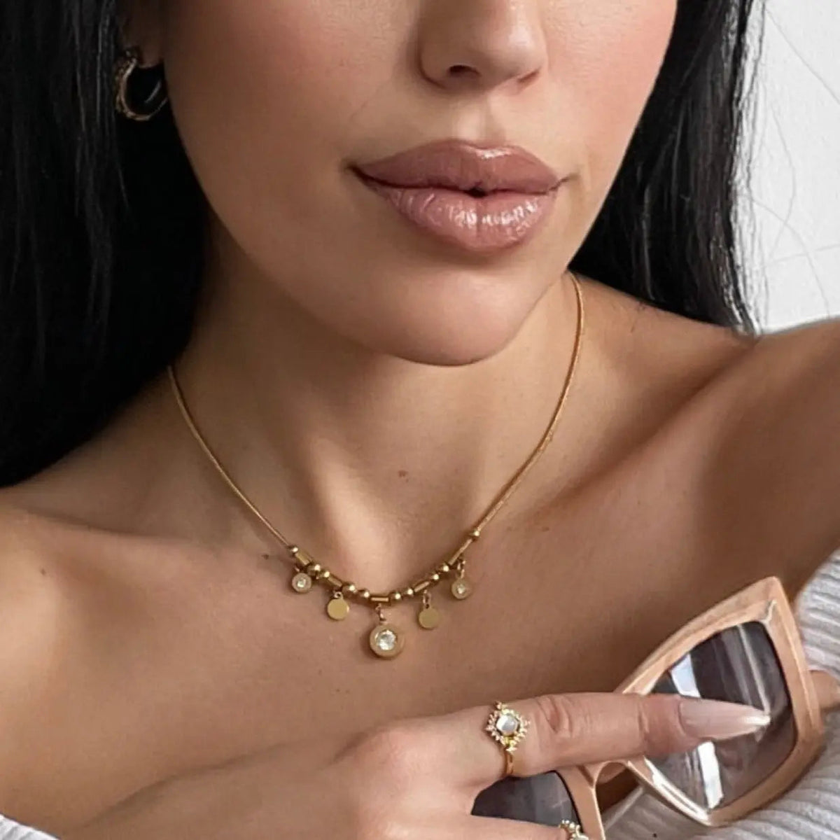 Collar con dije Seraphina Luxe bañado en oro de 18k