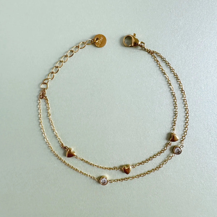 Bracciale a cuore Essie Luxe placcato oro 18k