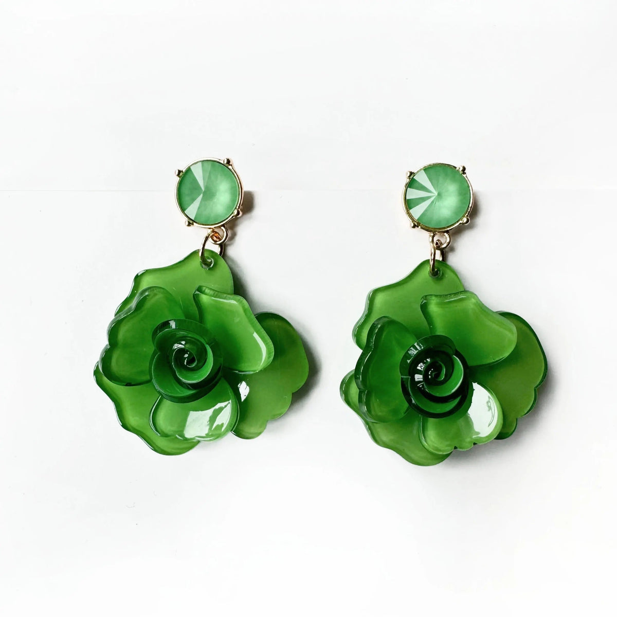 Orecchini Juniper Statement Green Rose